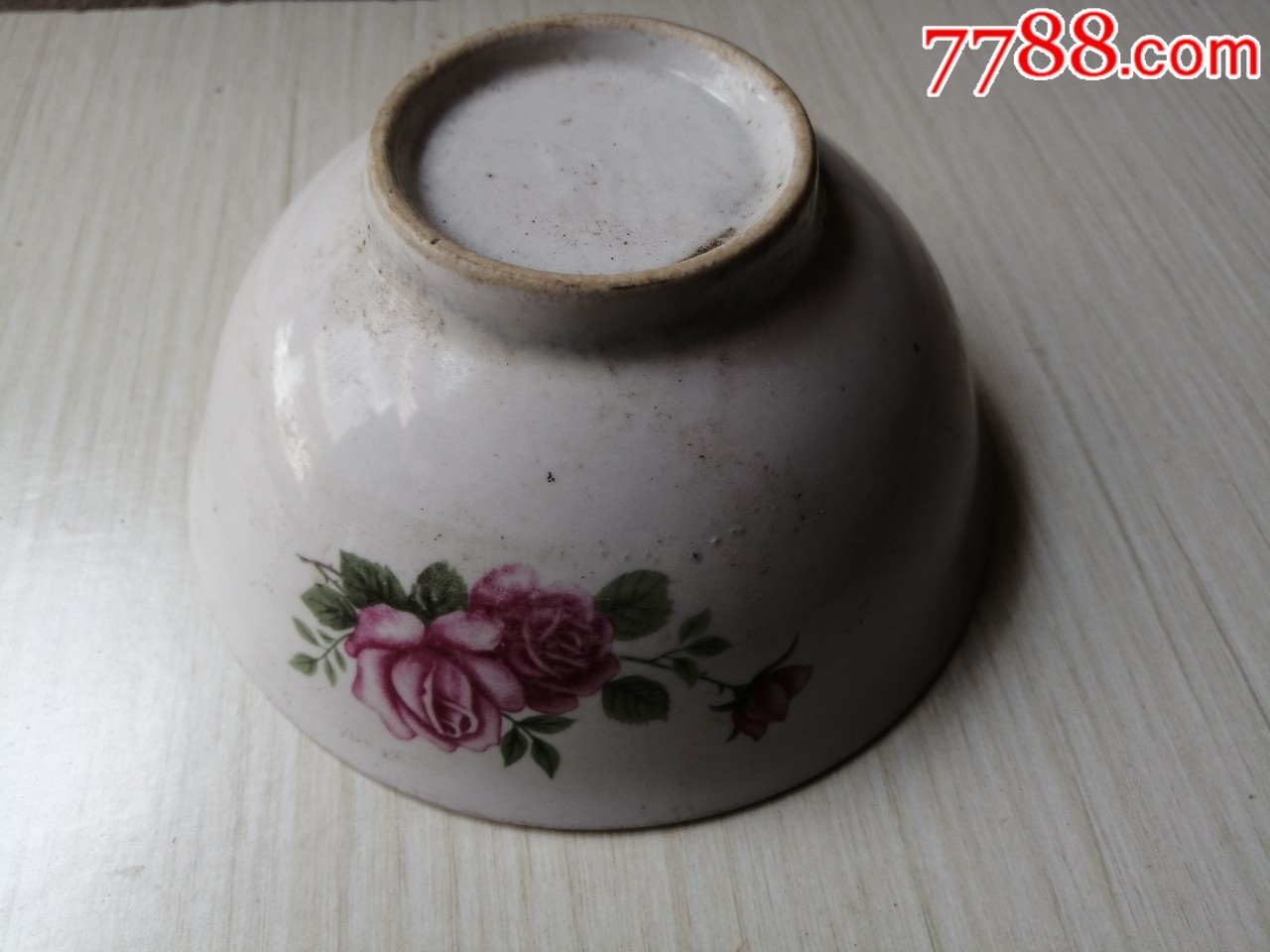 粉彩(花卉)老碗一个(包老)