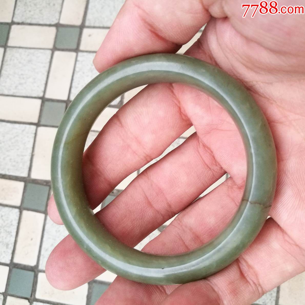 精品晚清禾田青玉手镯