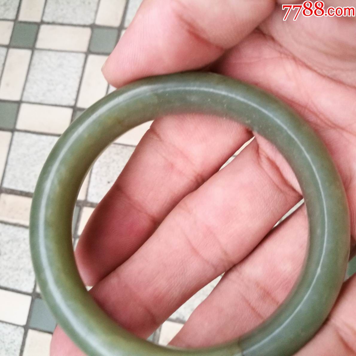 精品晚清禾田青玉手镯