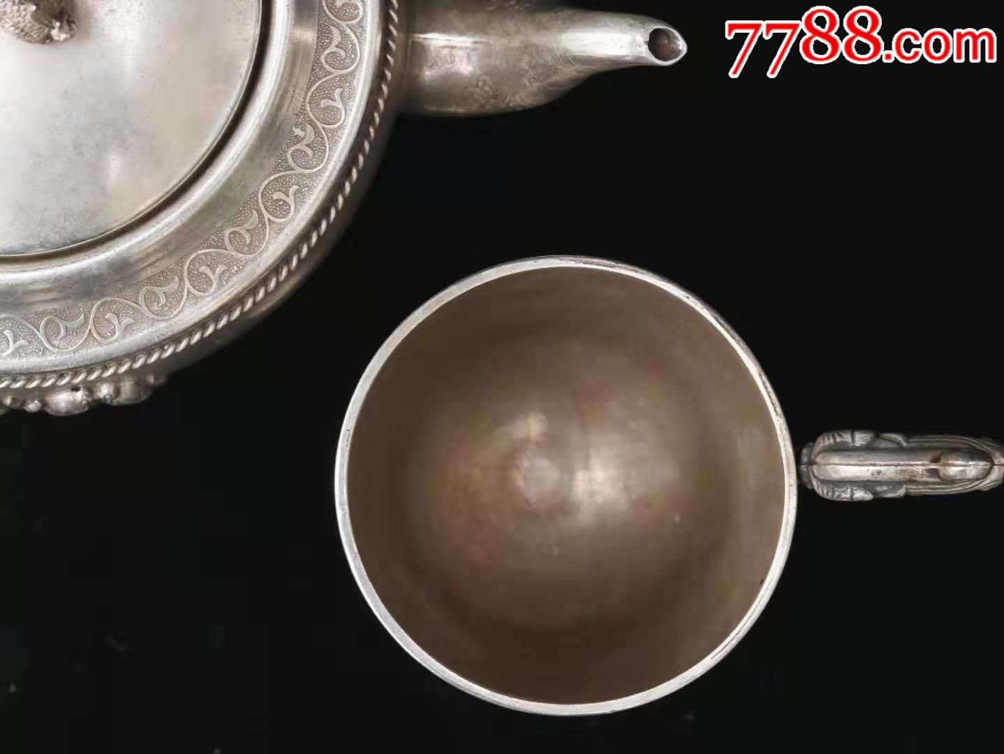 清末民初回流老银壶一套大福银楼款老银纯手工打造雕刻精美细致工艺