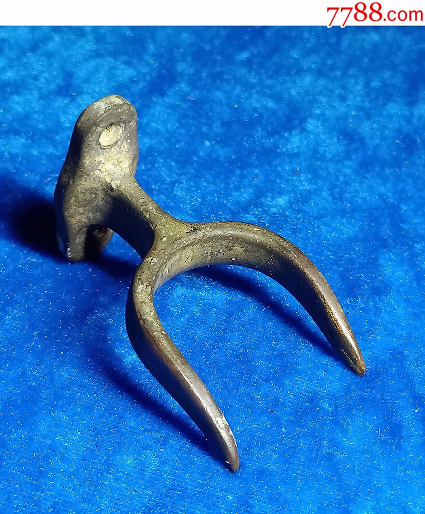 老铜画叉老铜钩纯手工打制老铜件铜工具