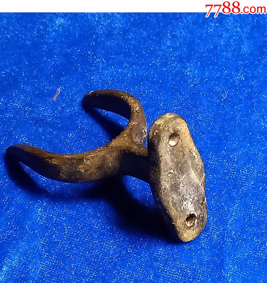 老铜画叉老铜钩纯手工打制老铜件铜工具