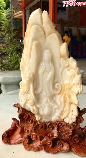 贝壳观音像1000年化石贝壳