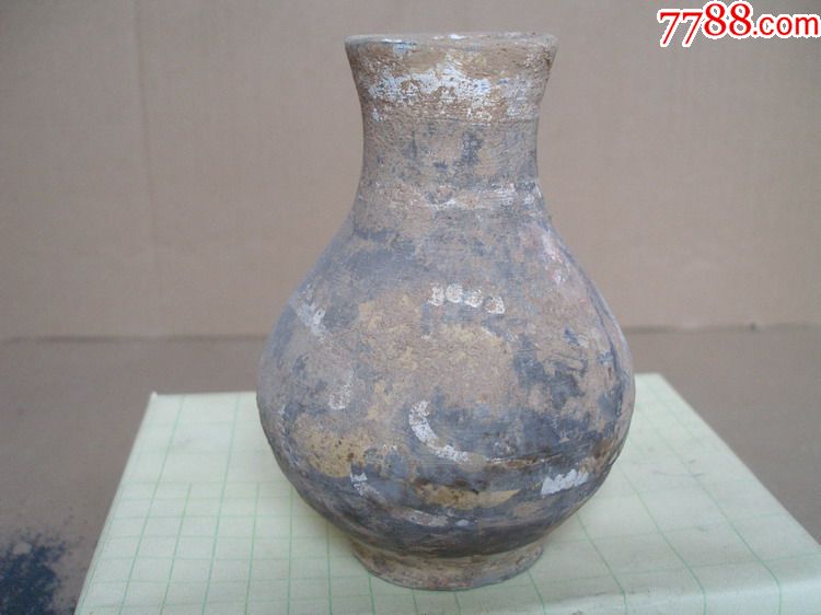 汉代灰陶画彩瓶(古董古玩民俗老货怀旧收藏/老陶器高古陶壶陶瓶)_灰陶_老家山西【7788收藏__收藏热线】