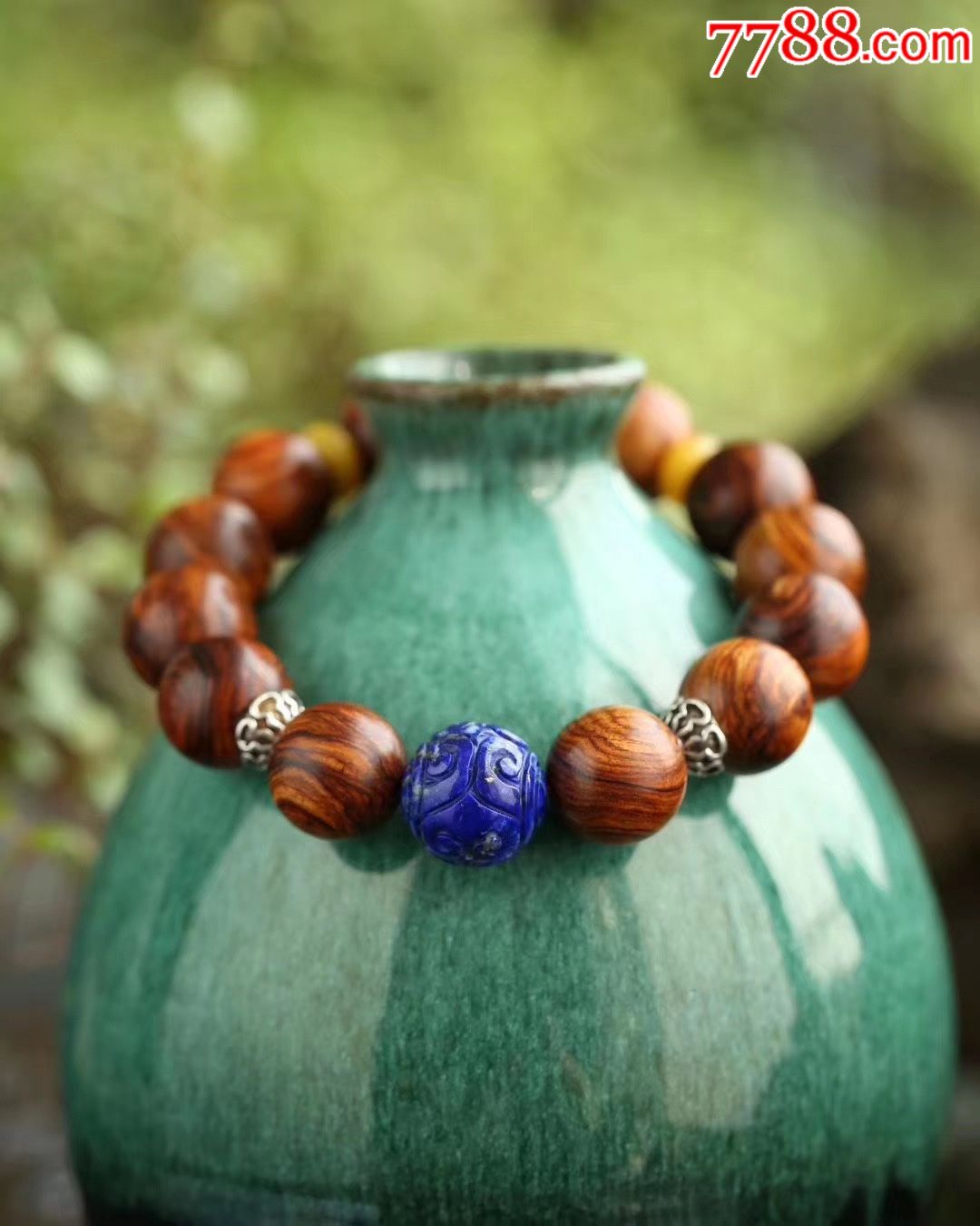 海黄多宝搭配天然海南黄花梨15mm佛珠手串色精品老料油梨油脂丰富