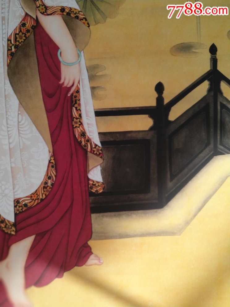 李馨(李金冬)荷女-人物国画原作-7788书画网