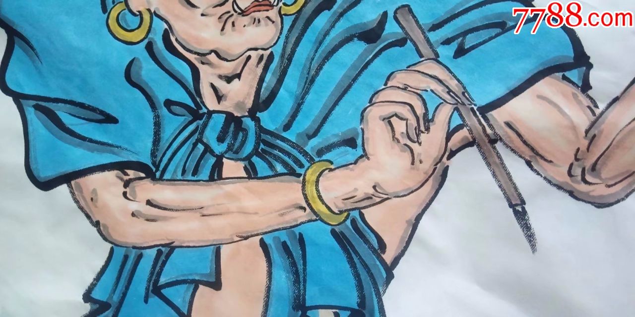 保证纯手工绘画,四尺大尺寸精品人物画国画,魁星点斗踢斗,包邮