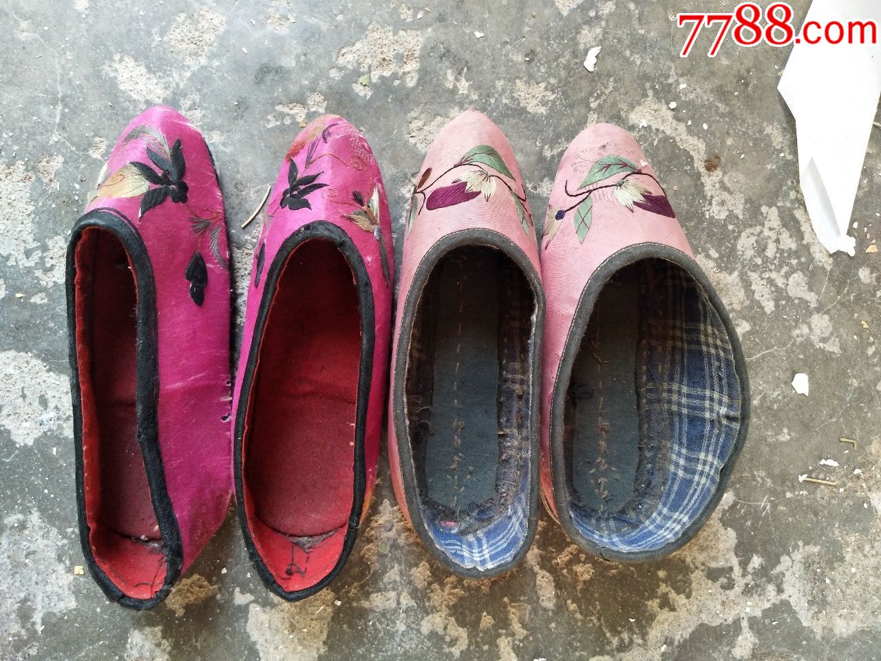 "商品>>>>99古董古玩瓷器民俗老物件民国老绣花鞋民俗老布鞋