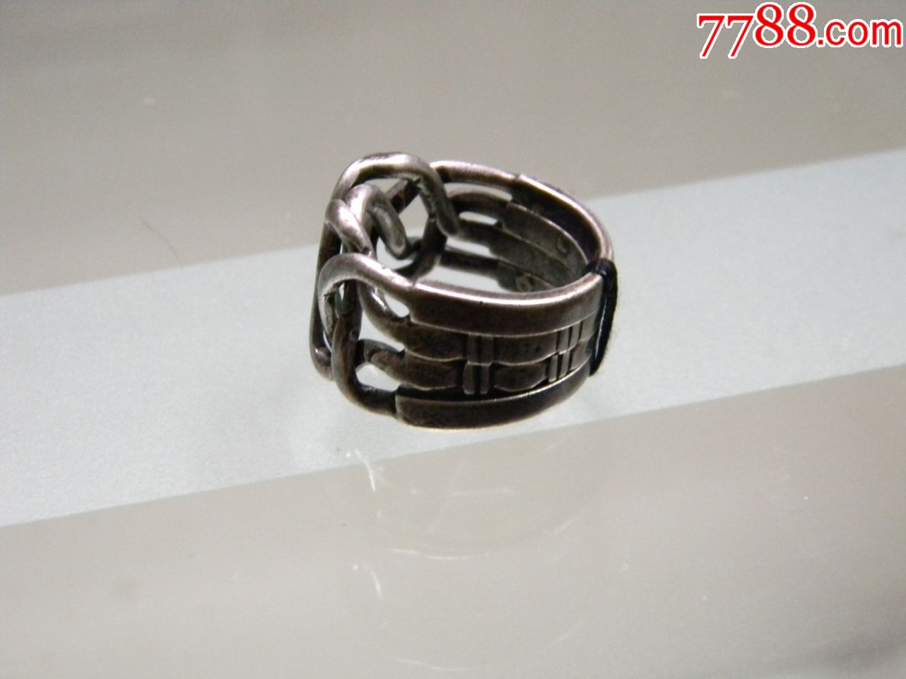 清代银质四连环戒指