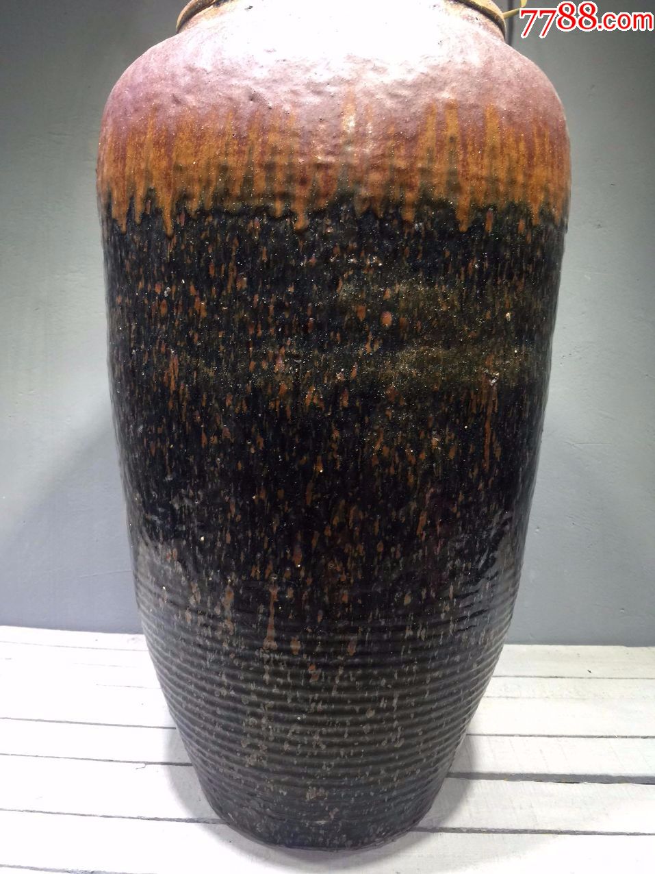 老窑变流釉大缸老窑瓷老窑变大缸老流釉缸_黑瓷/天目瓷【一线古董店】