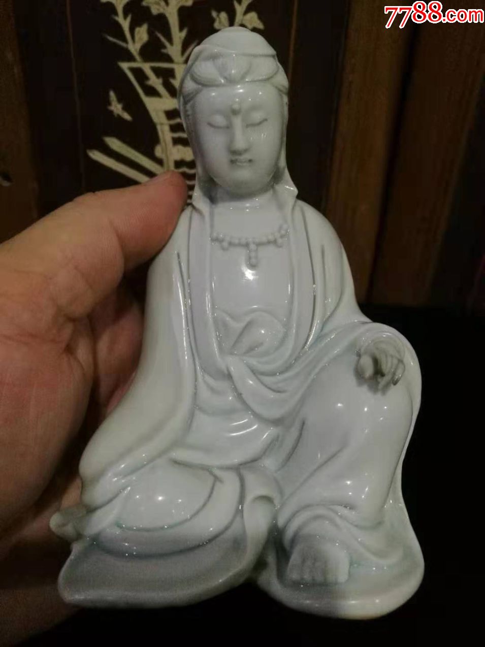 清中早德化窑观音像_单色白瓷_第2张_7788瓷器