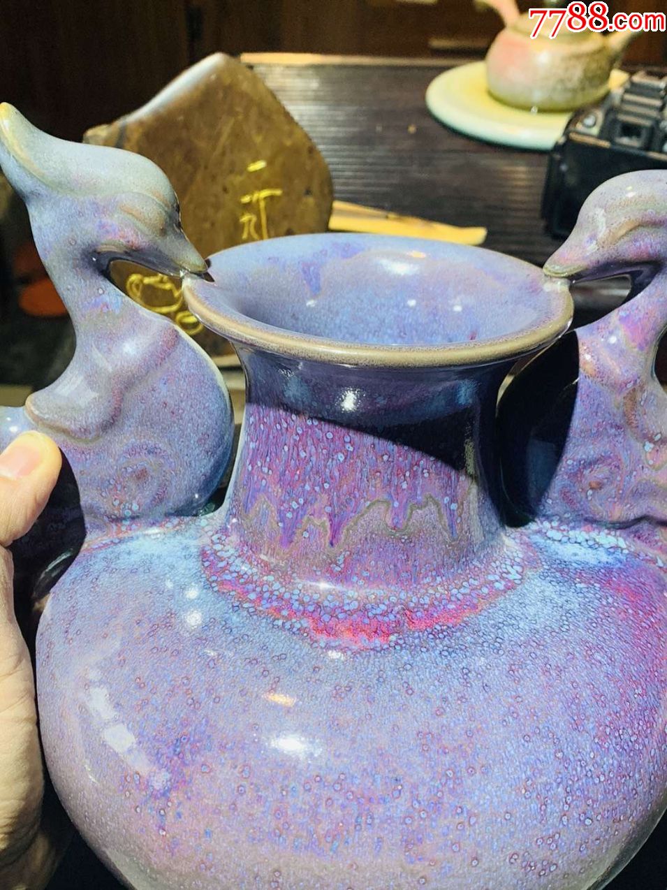 钧瓷泰斗晋佩章监制,晋家钧窑款《朱雀尊》