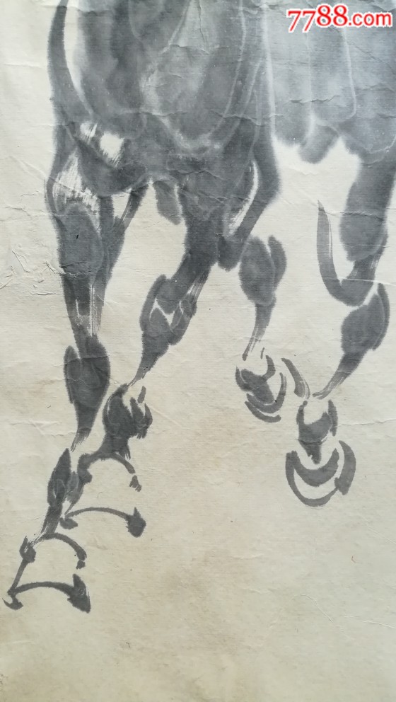 198*年东北三马黑龙江画家郭广业骏马图镜心水墨画