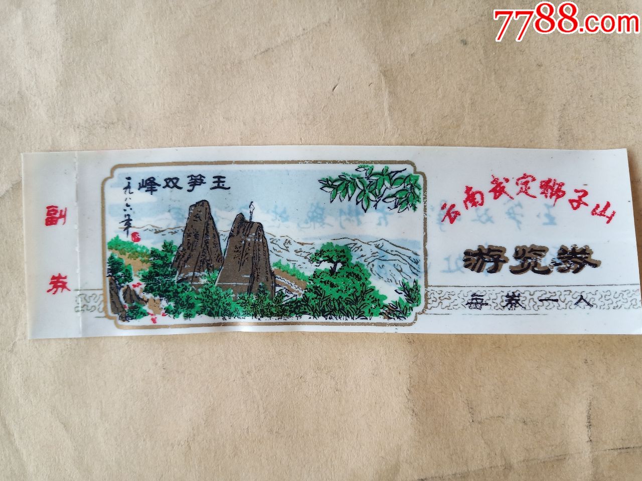 云南武定狮子山门票一张