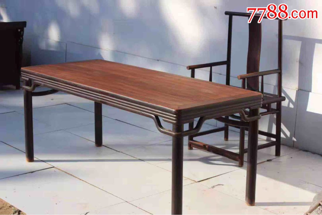 老榆木圆包圆画案二件套古朴典雅造型骨感硬气品相完美