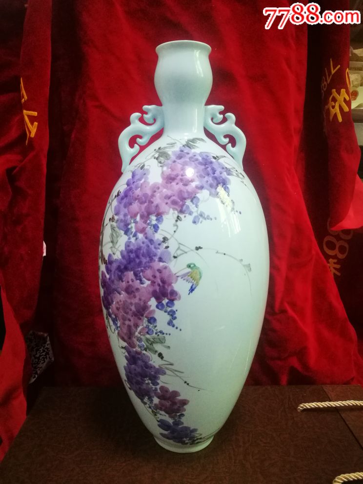 淄博工陶手绘花瓶