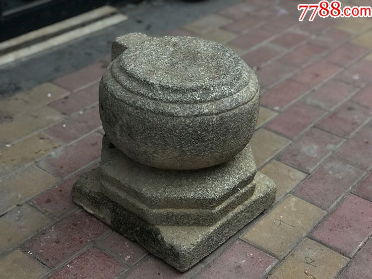 清代纯手工石墩老石鼓镇宅赐福化煞石摆件石雕古董收藏_价格4986元