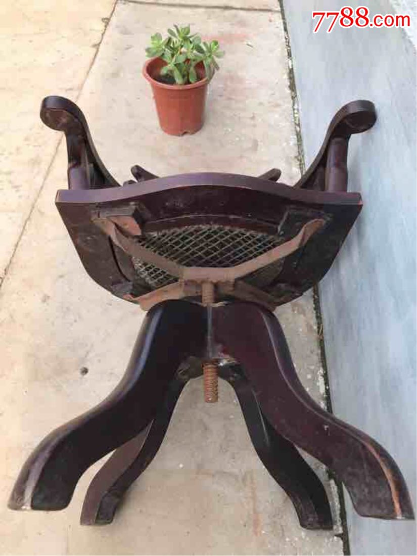 清末民初花梨木(香红木)老板椅,转椅:保存完整,纯手工雕花,料大厚重