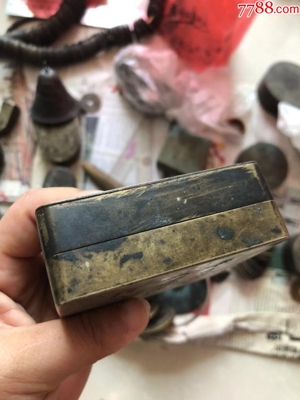 铜墨盒文房墨盒老物件古玩古董收藏