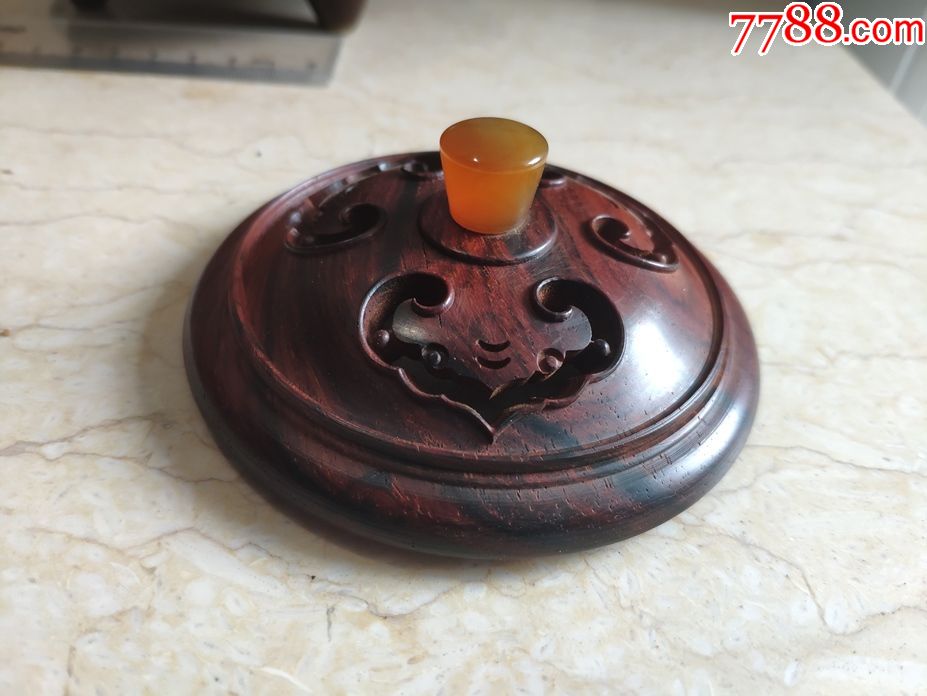 红木大红酸枝香炉盖可定制