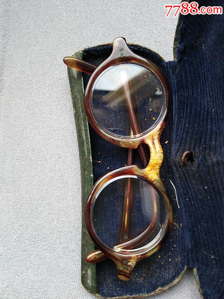 晚清民国早期北京三山斋晶石眼镜店水晶石平光养目镜