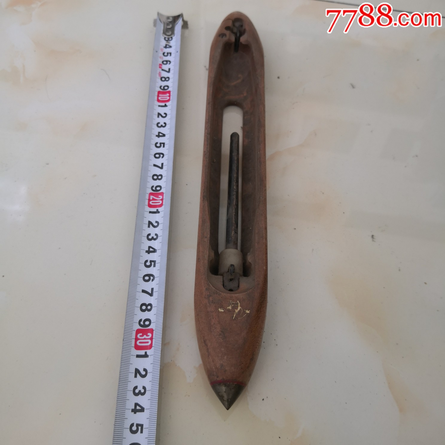 老民俗织布用木梭梭子7铁尖头包老