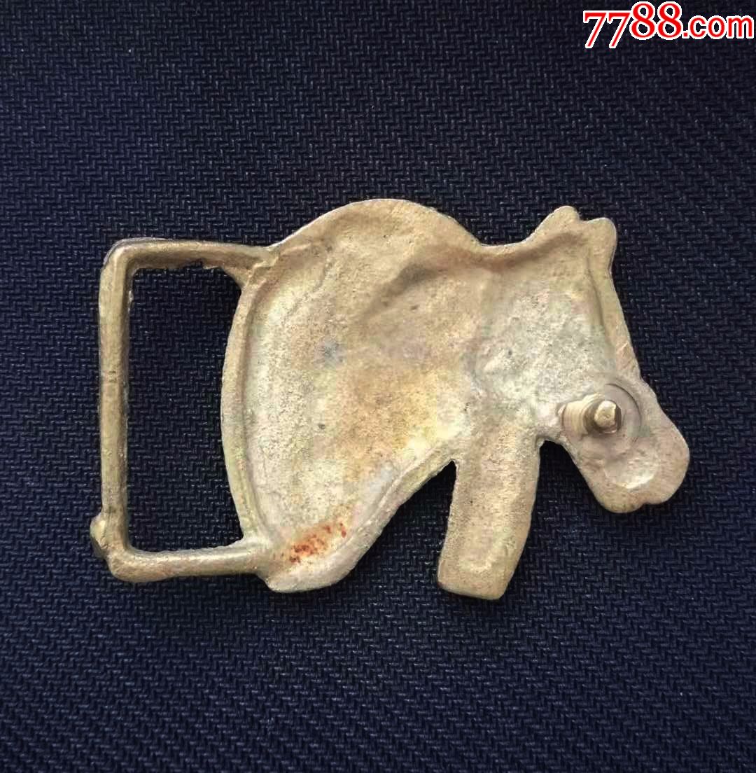 民国:骑兵马头腰带扣,老铜扣好品