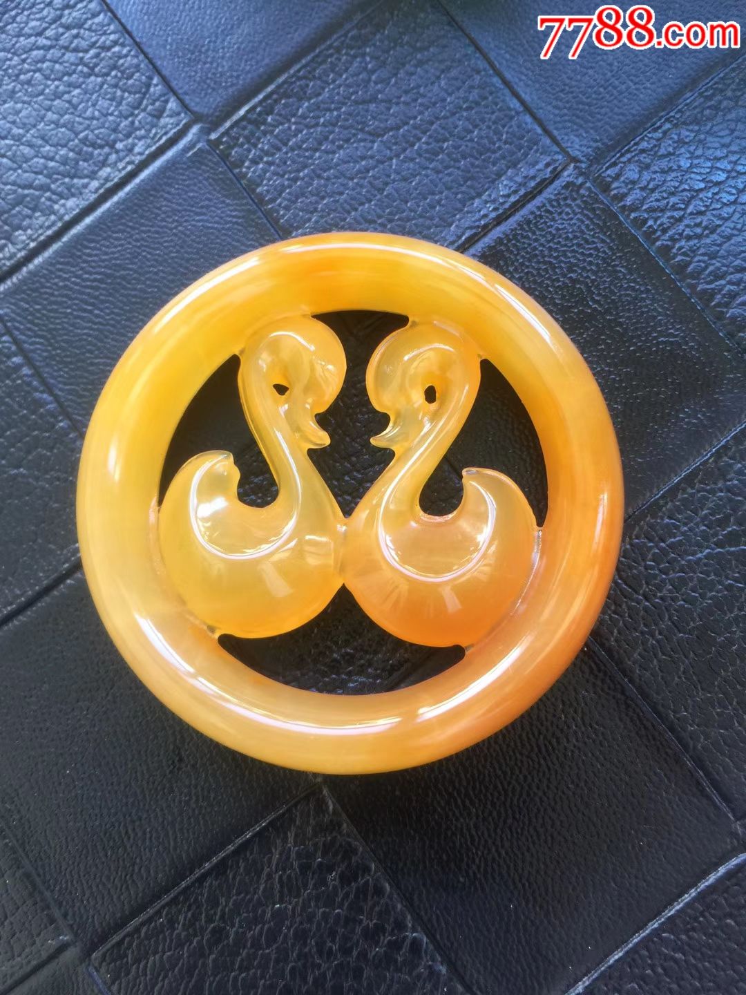 精品黄龙玉有情人终成眷属美鸳鸯地久天长吊坠