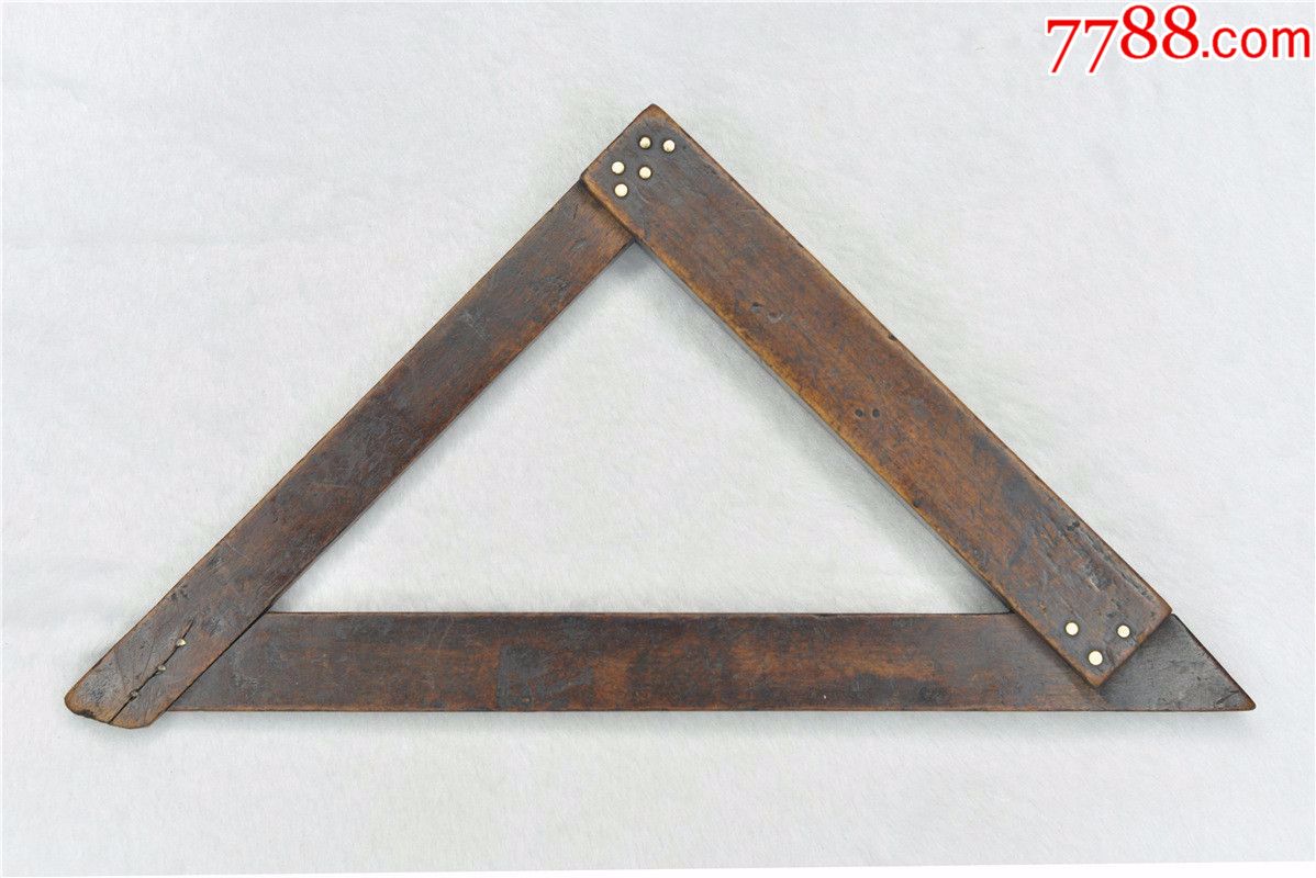民国满洲国硬木三角尺老红木尺老工具古玩收藏老布尺