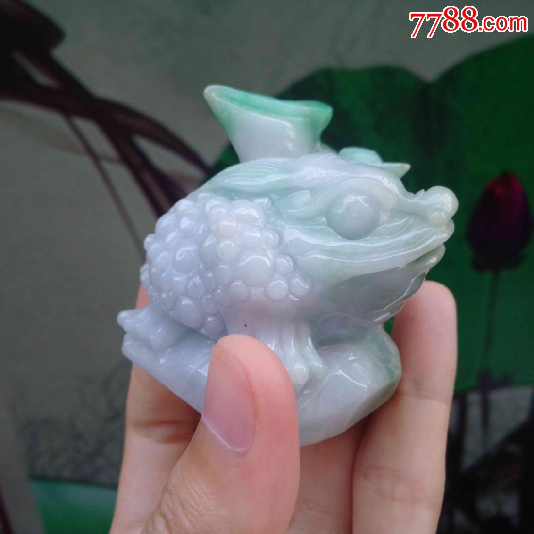 飘绿貔貅小摆件天然翡翠a货