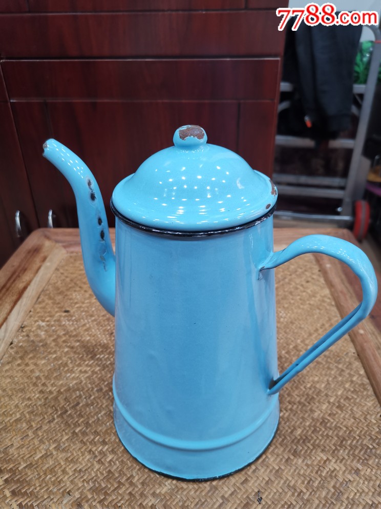 50年代蓝色搪瓷壶