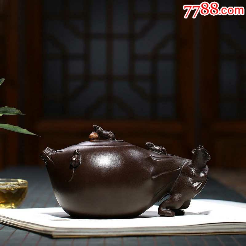 五子登科紫砂壶季益顺全手工茶壶