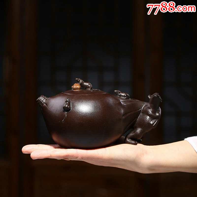 五子登科紫砂壶季益顺全手工茶壶