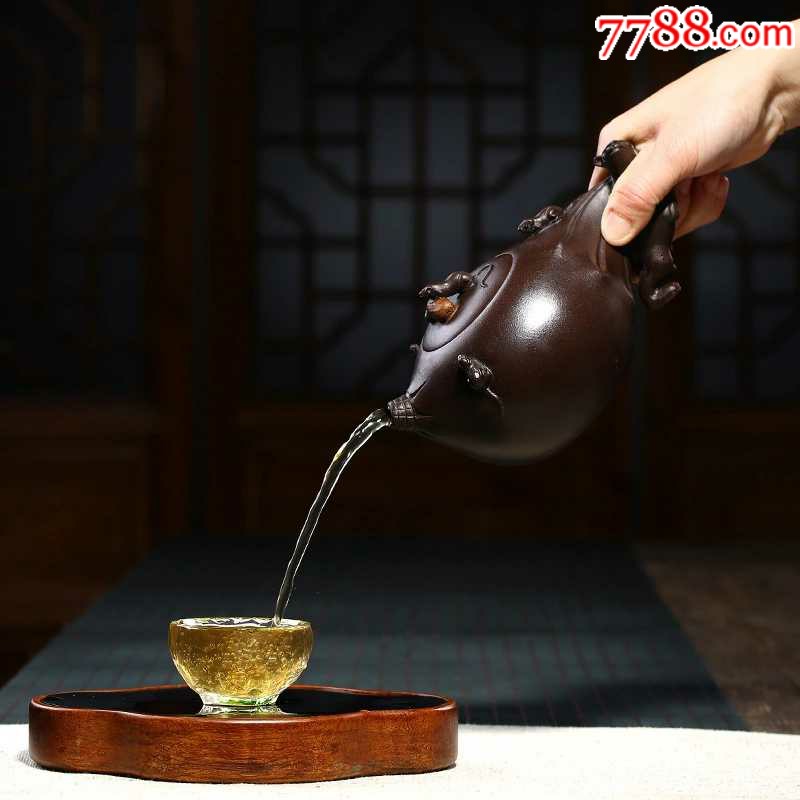 五子登科紫砂壶季益顺全手工茶壶