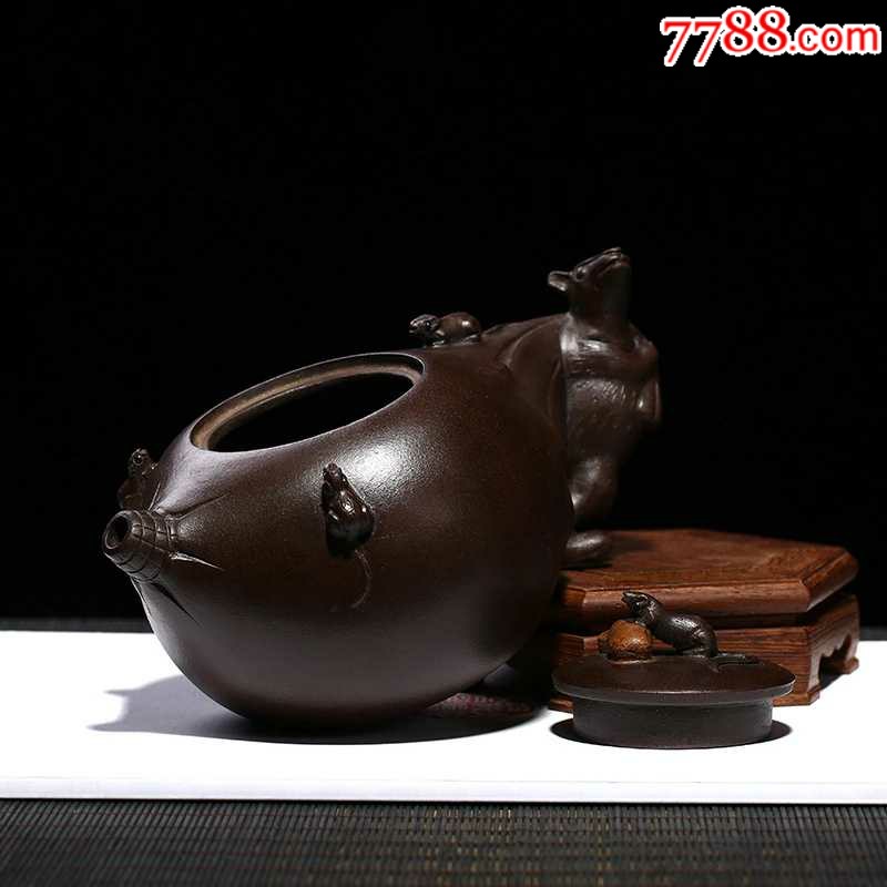 五子登科紫砂壶季益顺全手工茶壶