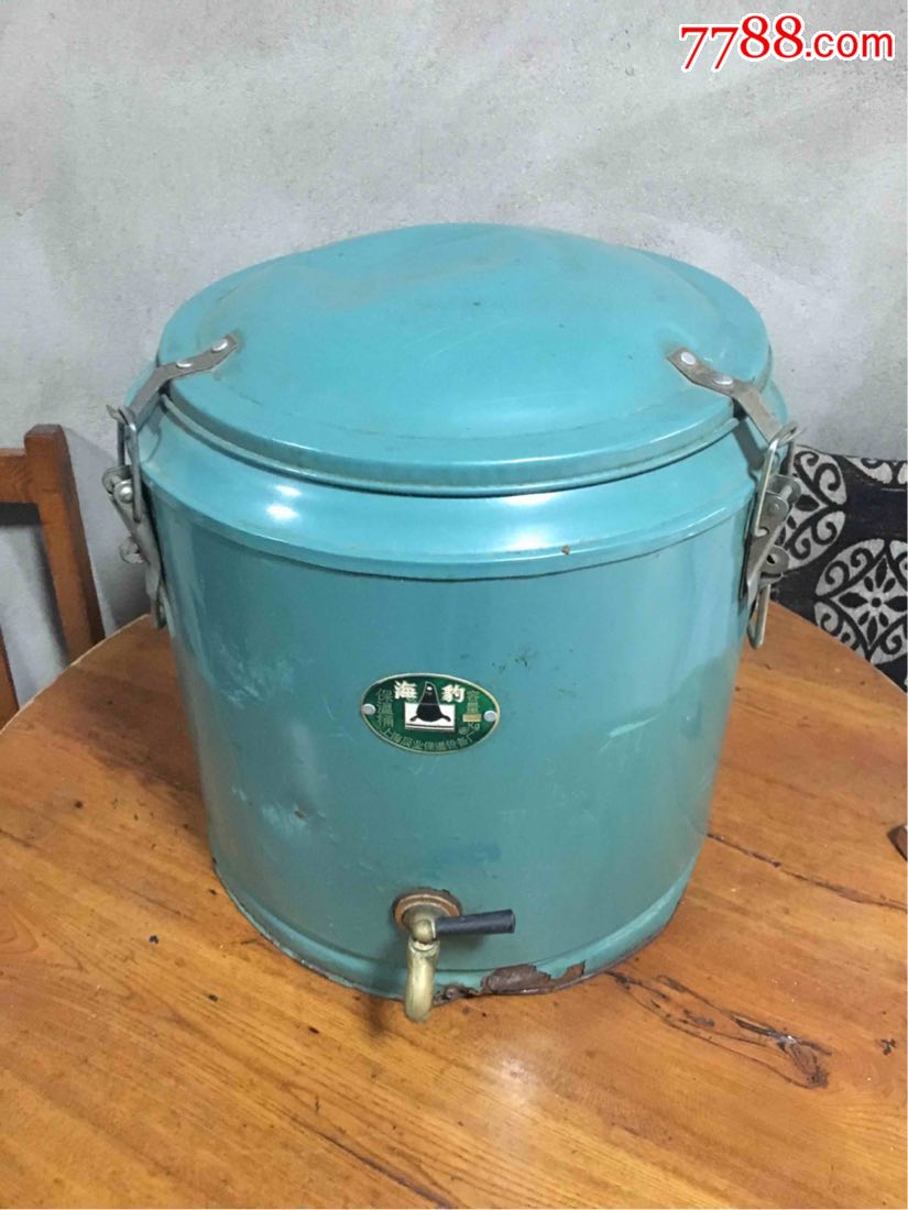 搪瓷保温桶海豹牌品不好地下锈蚀严侧面有磕坑怀旧影视道具_价格158.