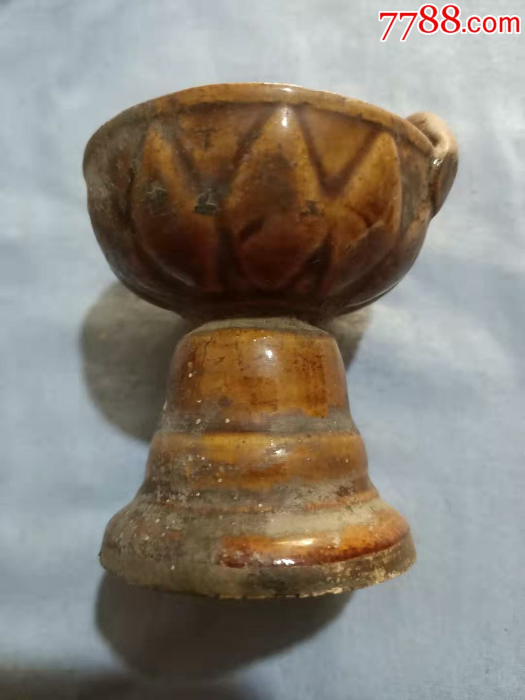 明代酱釉莲花灯盏8*7cm_价格2000元【新苑斋】_第1张_7788收藏__收藏