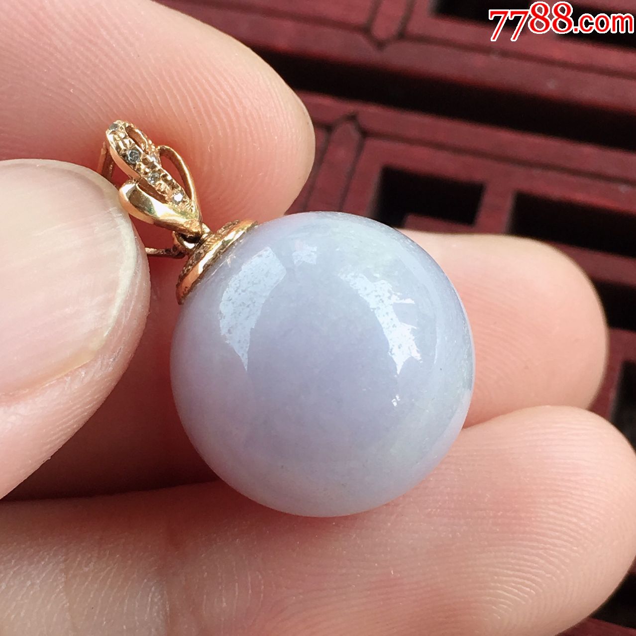 天然翡翠a货老坑冰糯种紫罗兰转运珠18k金伴钻吊坠水润起光玉挂件