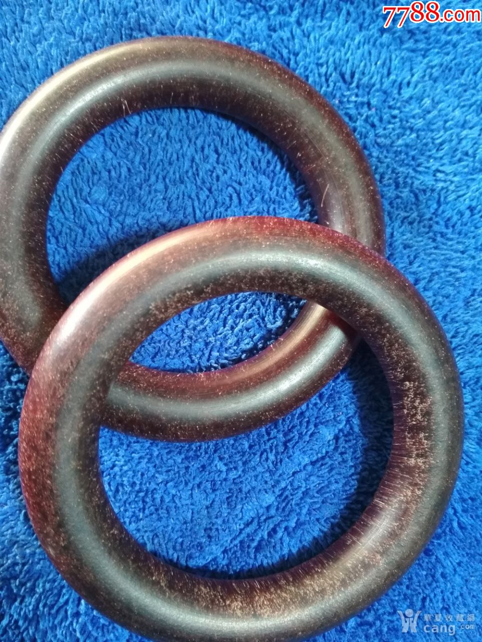 藏传满血老牛角手镯一对