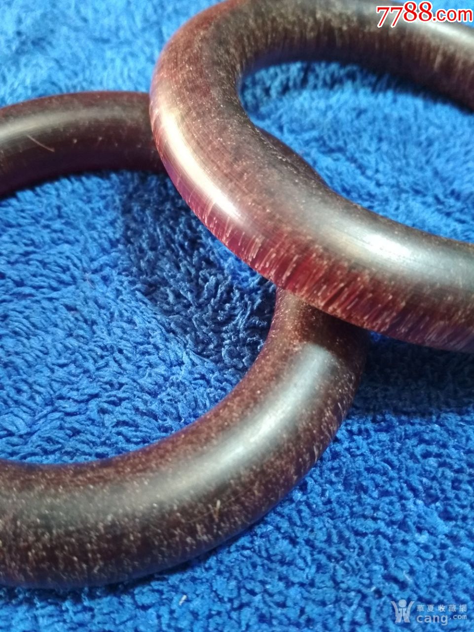 藏传满血老牛角手镯一对