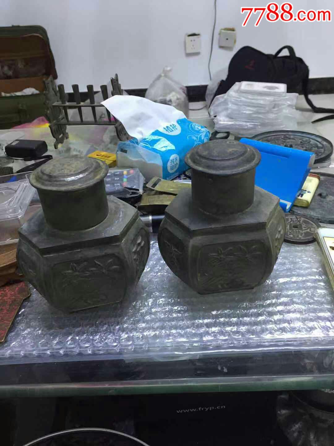 清代福祥锡铺款锡壶一对两个