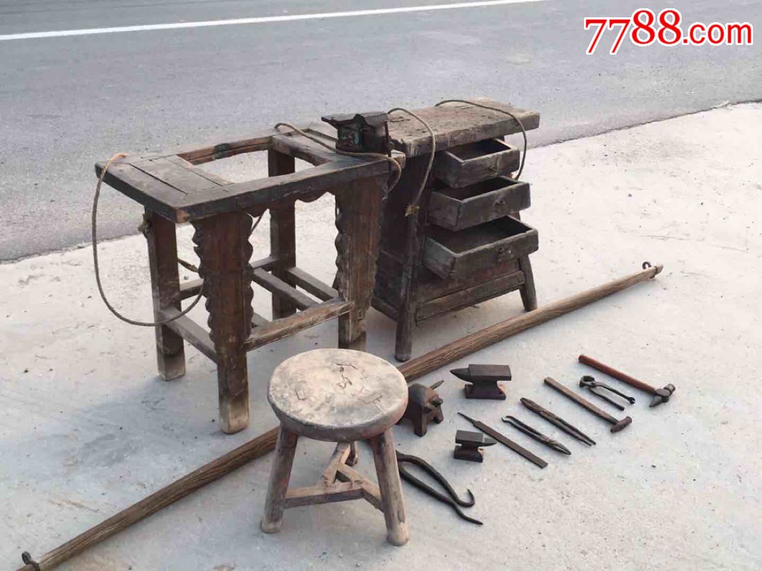 清代走街串巷银匠挑子一套