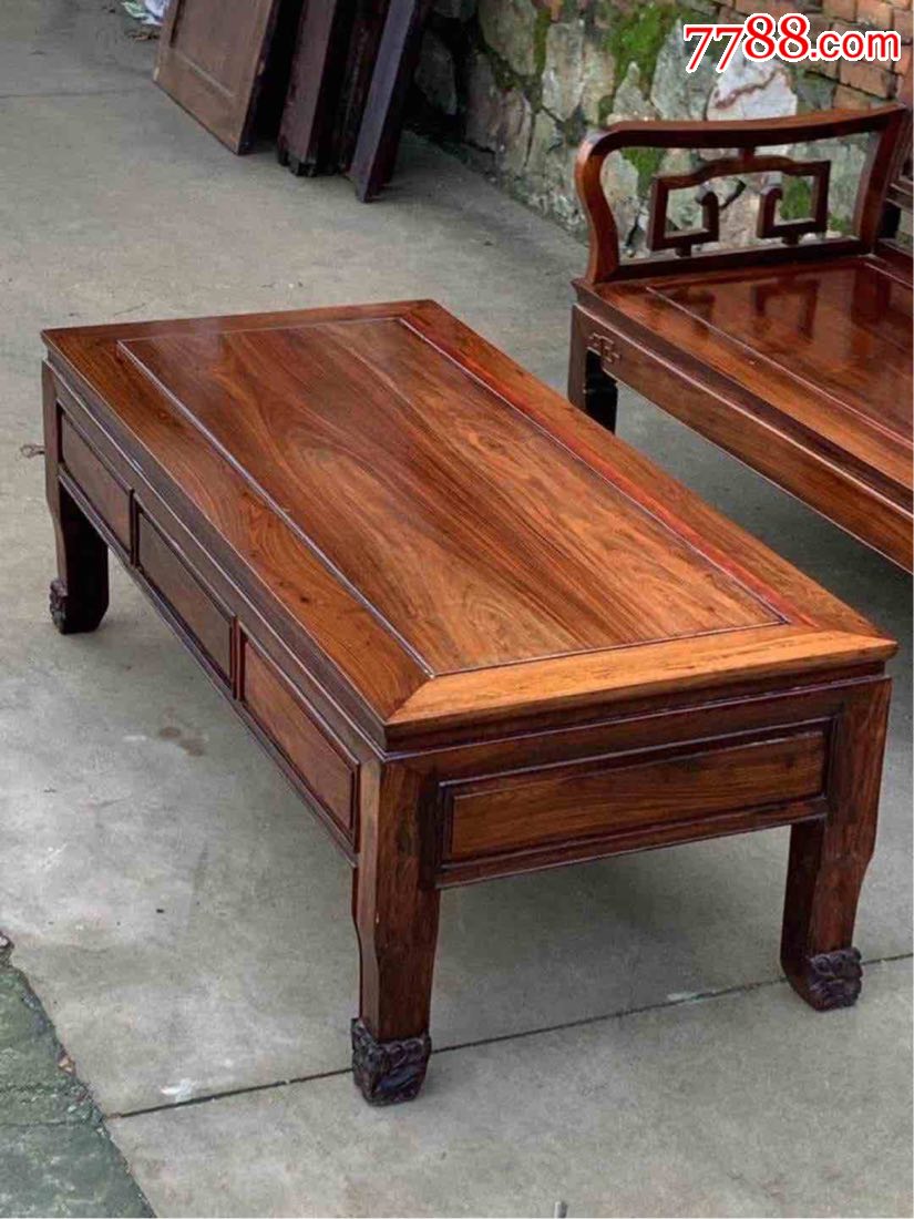 解放前后极其漂亮的大红酸枝交趾黄檀老虎腿雕刻梅兰竹菊沙发五件套