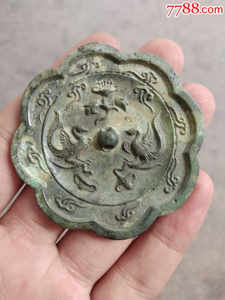 唐代凤鸾小手镜_铜镜_下乡收货【7788收藏__收藏热线】