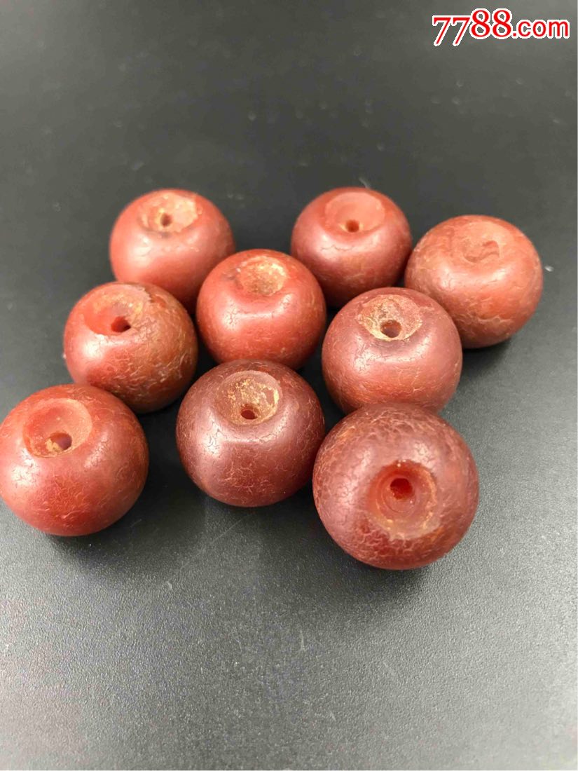 明清老玛瑙珠子9颗