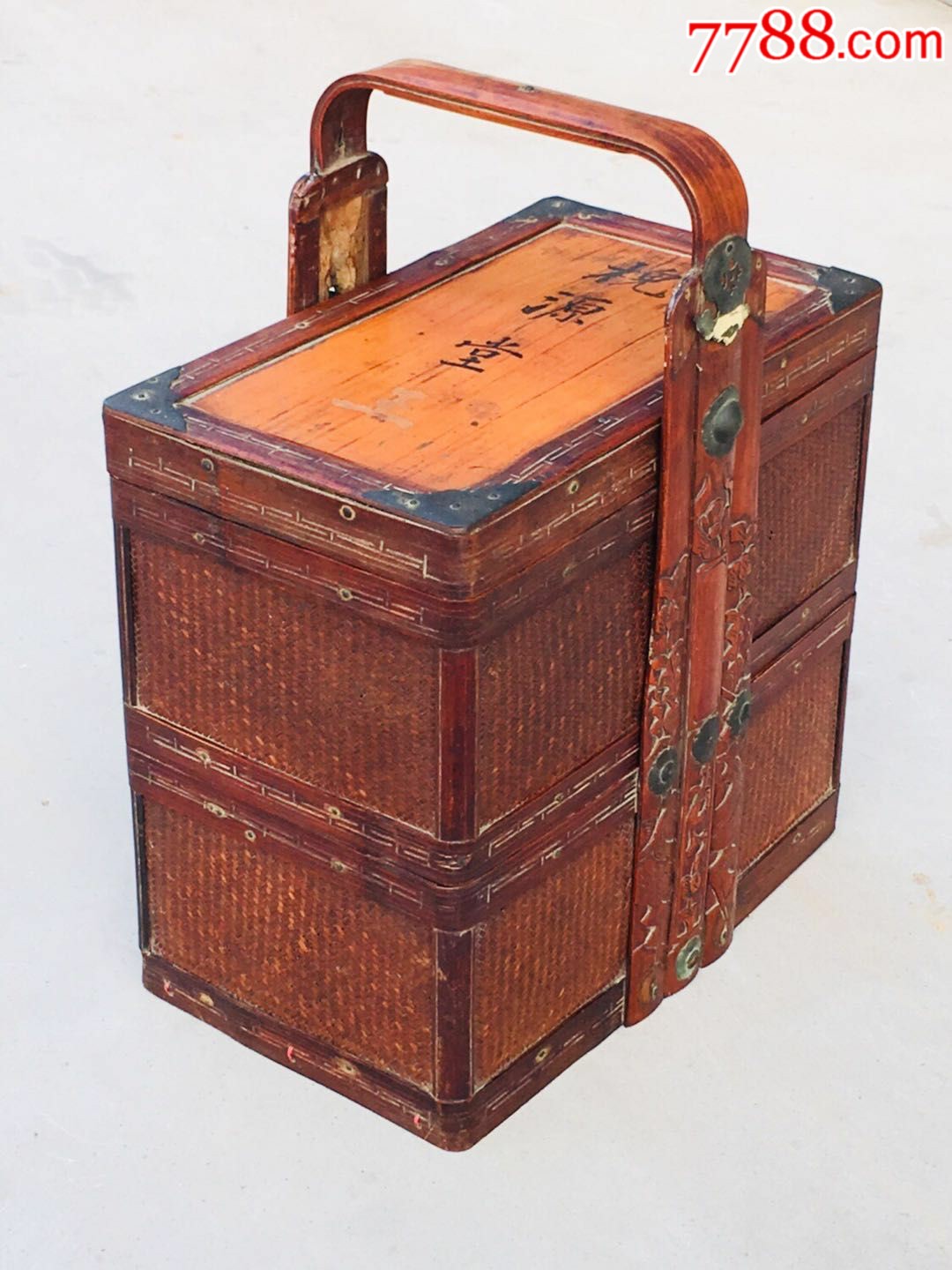 清代紫竹食盒全品包老带堂号