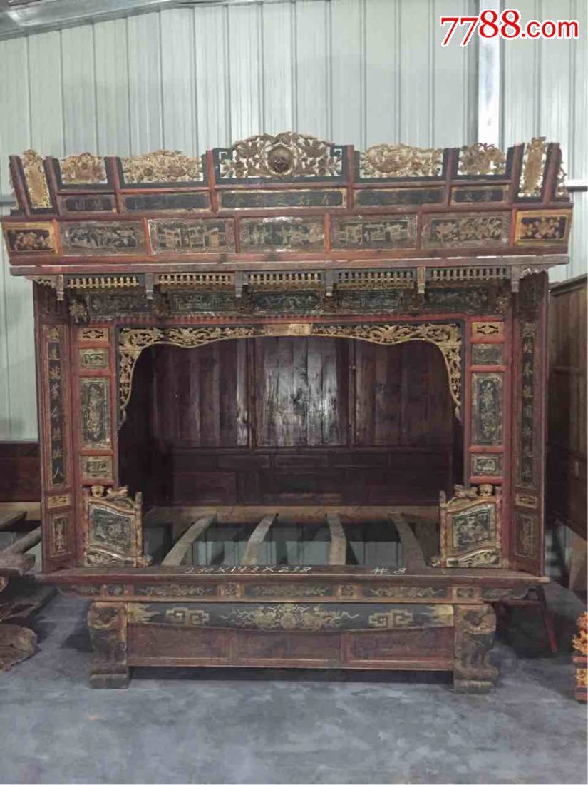 民俗木雕千工床老床古董床架子床