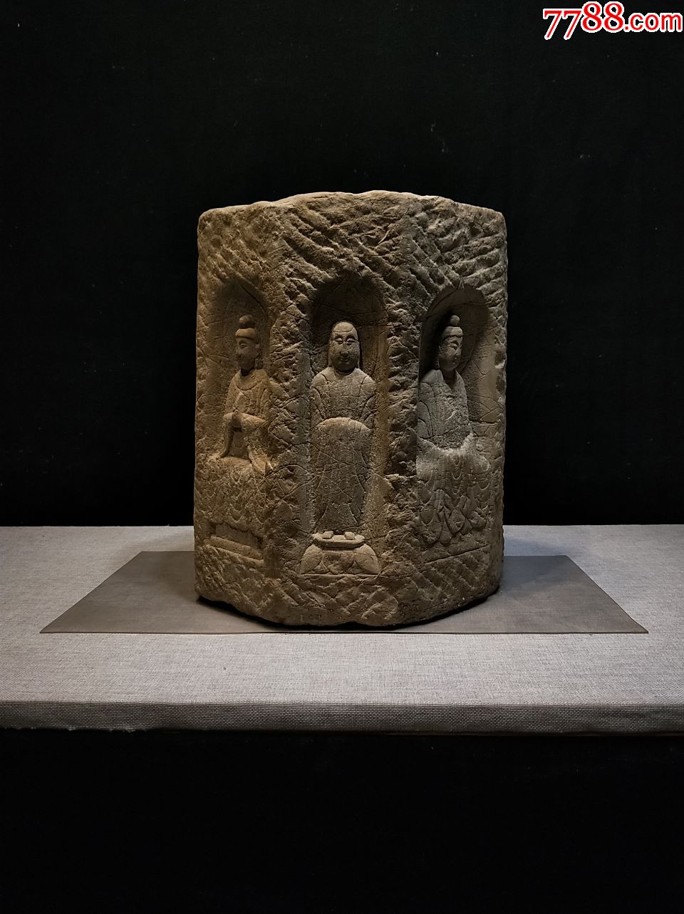 精美六面佛像石座佛龛