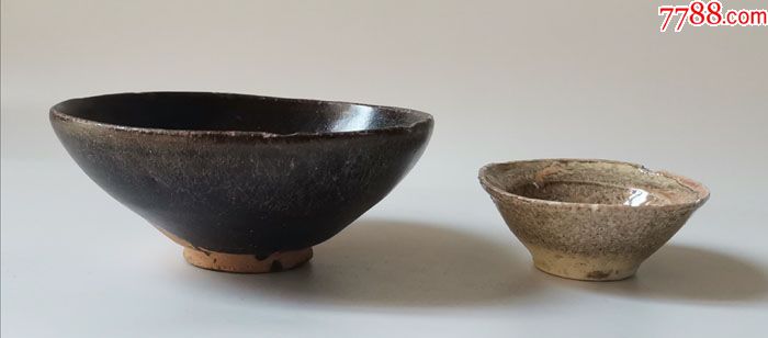 宋黑釉盏及一青白釉小杯_黑瓷/天目瓷_收藏价格_鉴定交易_7788瓷器网