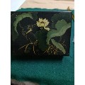 实木制作漆画底荷花荷叶与水鸟图木盒，四面画，手绘，(se69106678)_7788收藏__收藏热线
